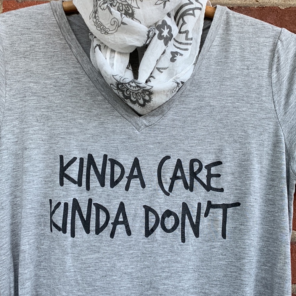 Kinda Care Kinda Don’t T-(L) w/ scarf
